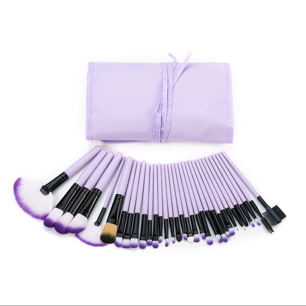32 Pcs Makeup Brushes Pale Purple